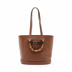Gucci Brown Diana Leather Handbag Bamboo
